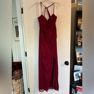 Azazie Burgundy Kalea Bridesmaid Dress